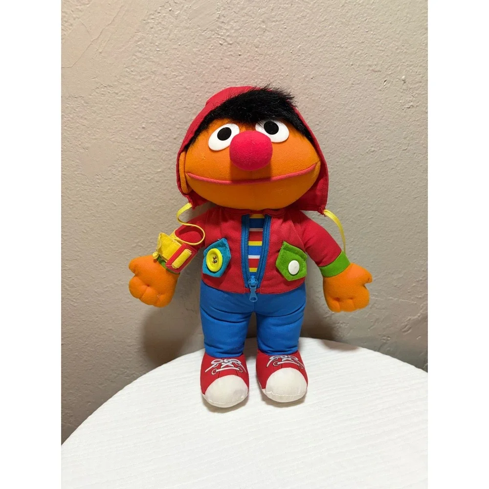 Vintage 1989 Sesame Street Dress Me Up Ernie Plush Playskool Learn To Dress Doll